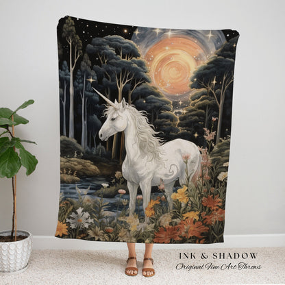 Ethereal Unicorn Tapestry Woven | Whimsical Room Decor Medieval Tapestry Cottagecore | Fairycore Aesthetic Decor Magical Tapestry Unicorn |