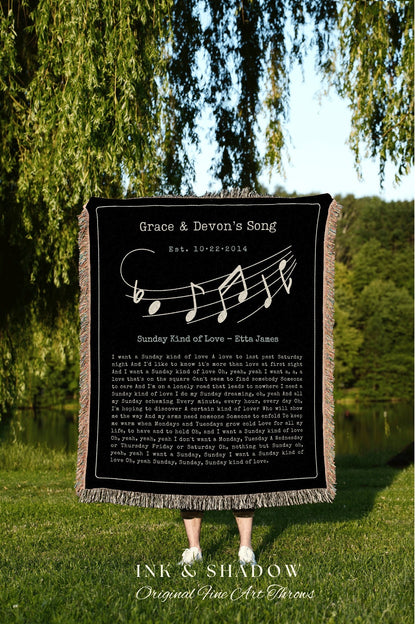 Our Song Tapestry Blanket Personalized | Custom Song Gift Friend Blanket Our Song Tapestry Woven Blanket Our Song First Dance Wedding Gift |