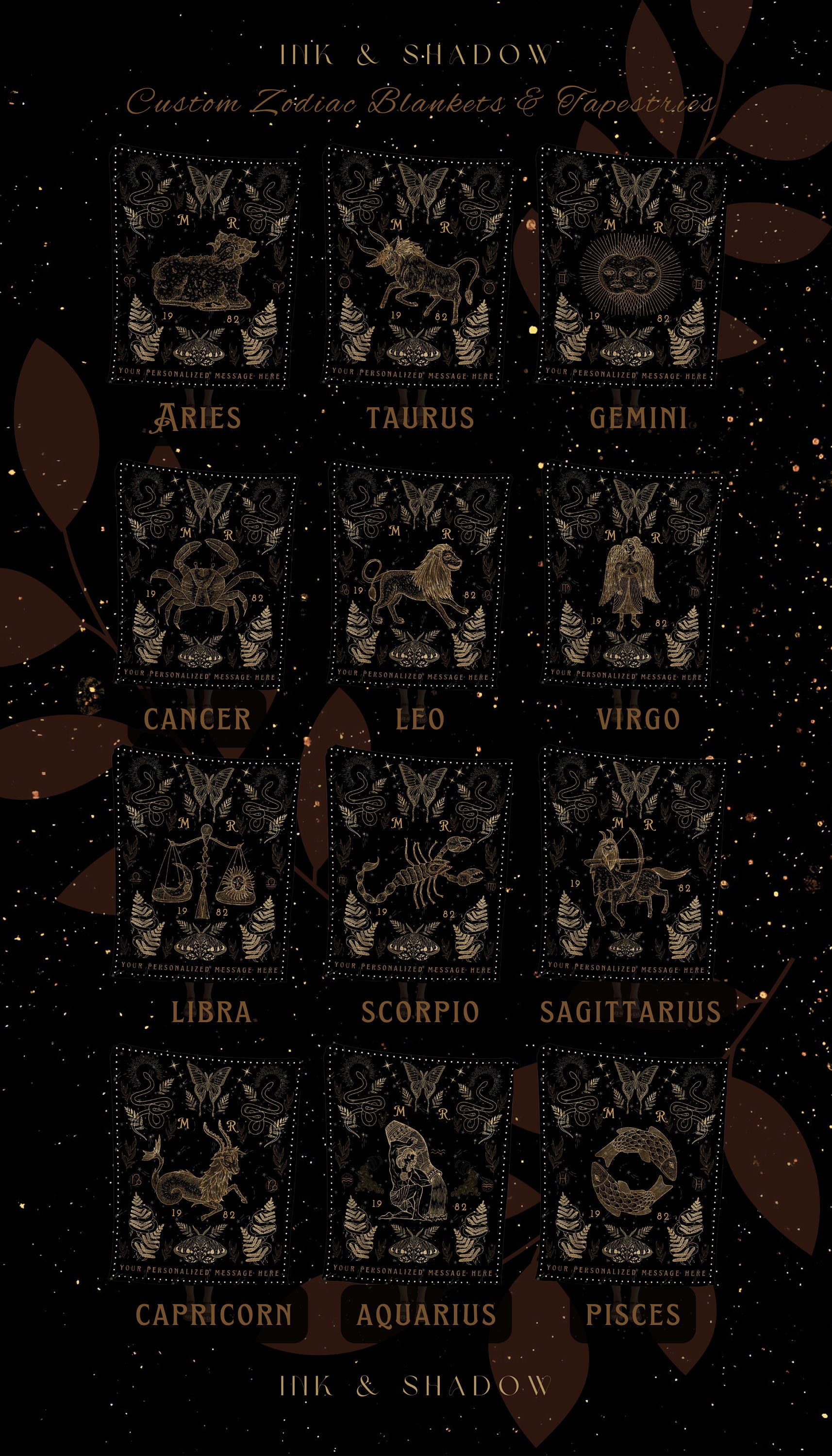 Virgo Blanket Woven Tapestry | Virgo Tapestry Custom Star Sign Goth Woven Blanket Witchy Room Decor Virgo Astrology Personalized Zodiac Sign