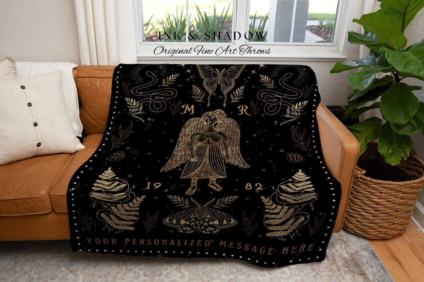 Virgo Blanket Woven Tapestry | Virgo Tapestry Custom Star Sign Goth Woven Blanket Witchy Room Decor Virgo Astrology Personalized Zodiac Sign