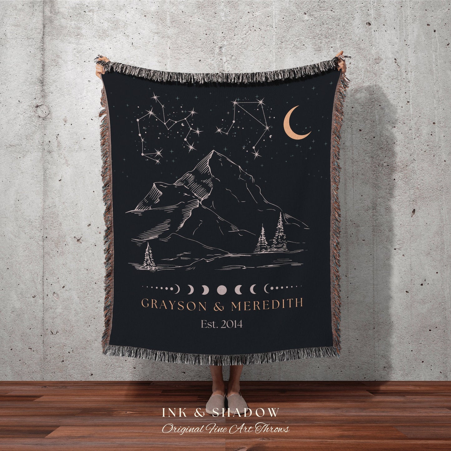 Anniversary Constellation Tapestry | Wedding Anniversary Gift Custom Couples Custom Star Sign Blanket Woven Tapestry Thoughtful Wedding Gift