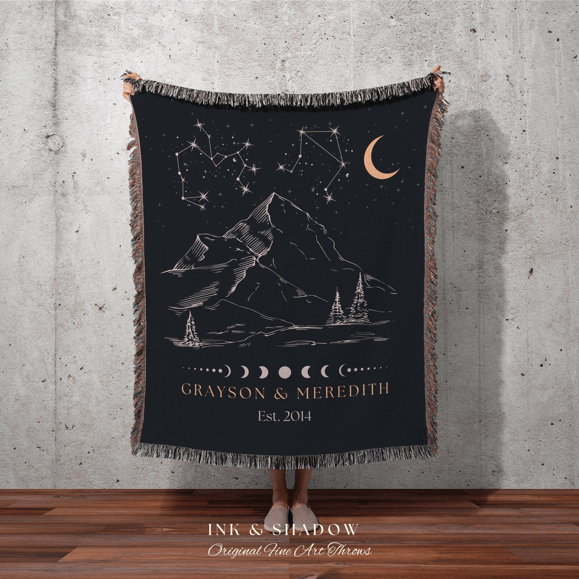 Anniversary Constellation Tapestry | Wedding Anniversary Gift Custom Couples Custom Star Sign Blanket Woven Tapestry Thoughtful Wedding Gift