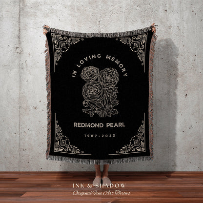 Memorial Blanket Woven | In Loving Memory Gift Sympathy Blanket Woven Tapestry Personalized Gift in Memoriam Gift Comforting Keepsake Custom