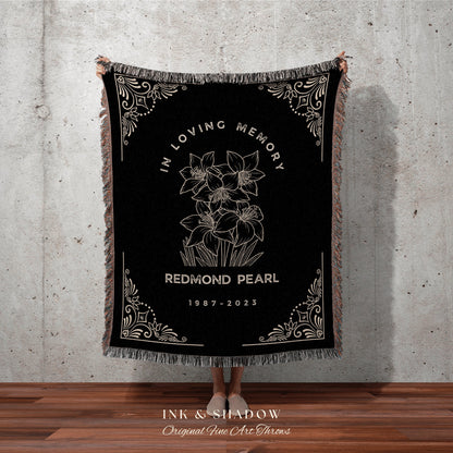 In Memoriam Woven Tapestry | In Loving Memory Gift Sympathy Blanket Woven Tapestry Personalized Memory Blanket Comforting Keepsake Custom |