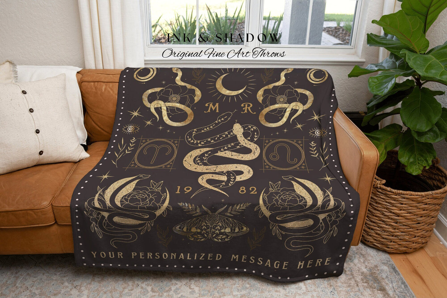 Personalized Astrology Blanket | Celestial Wedding Anniversary Couple Custom Zodiac Sign Blanket Woven Throw Personalized Wedding Custom Art