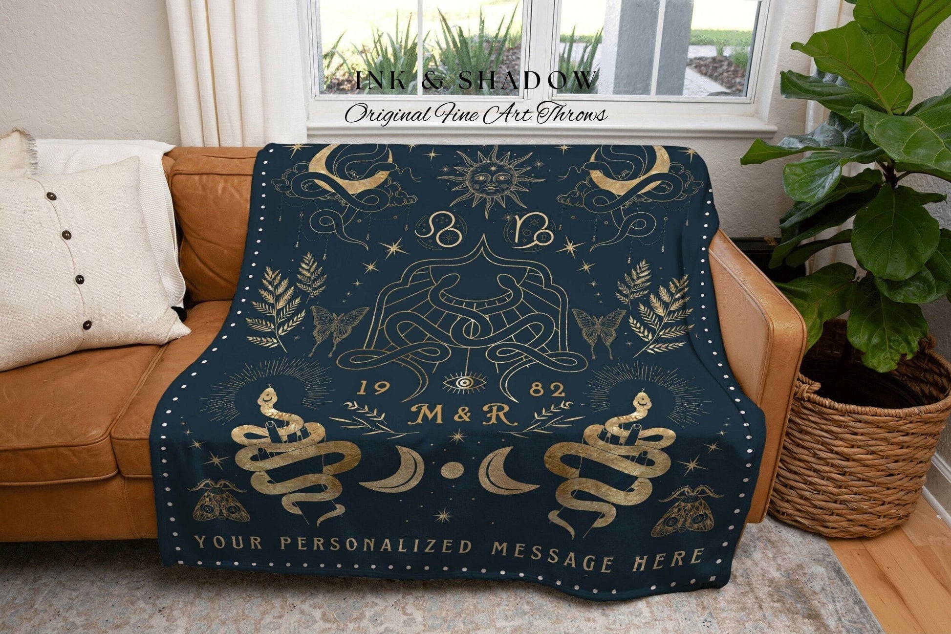 Star Sign Blanket Personalized | Celestial Wedding Anniversary Gift Couples Custom Star Sign Blanket Woven Throw Personalized Wedding Custom