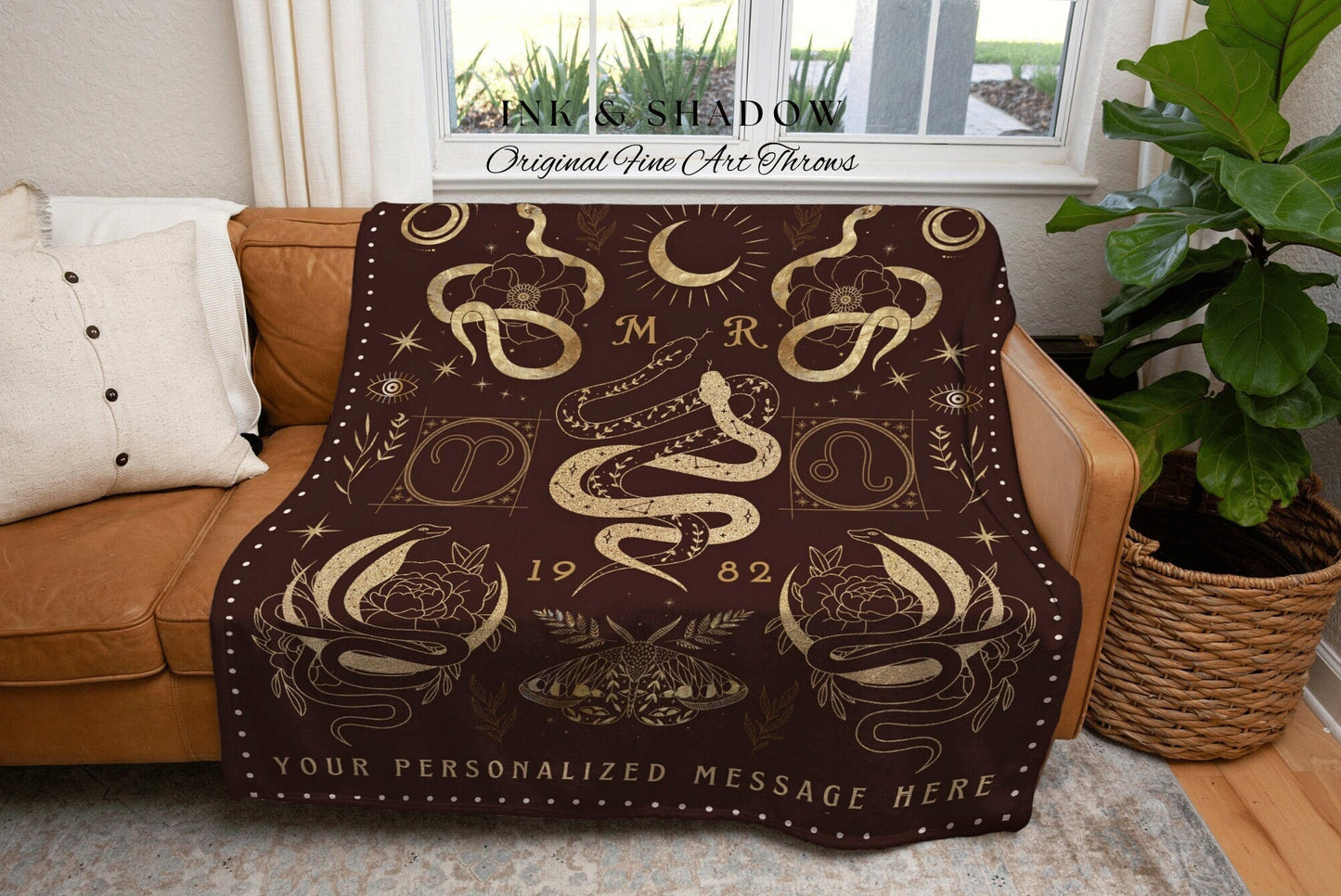 Zodiac Sign Blanket Custom | Celestial Wedding Anniversary Gift Couples Custom Star Sign Blanket Woven Throw Personalized Wedding Gift Goth