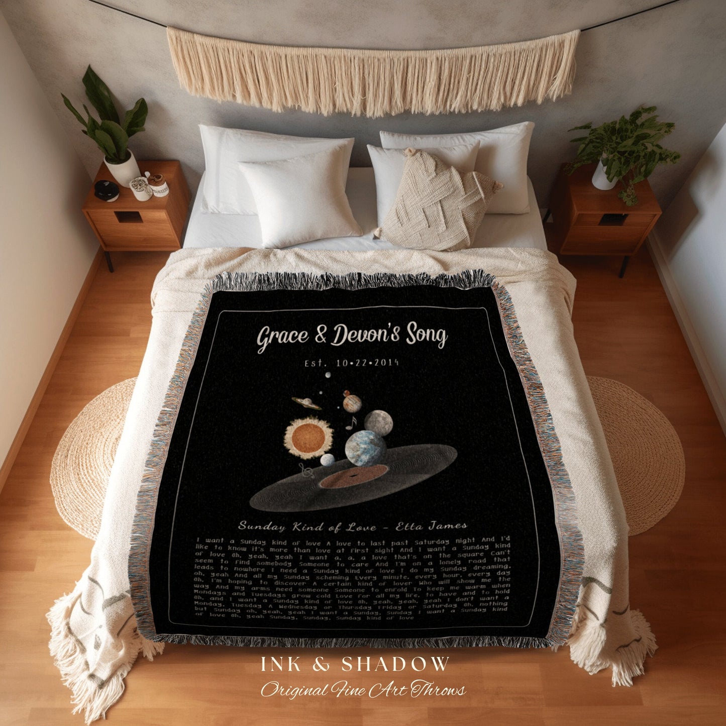 Couples Song Lyric Blanket | Custom Song Gift Best Friend Blanket Our Song Tapestry Woven Blanket Our Song First Dance Wedding Gift Custom |