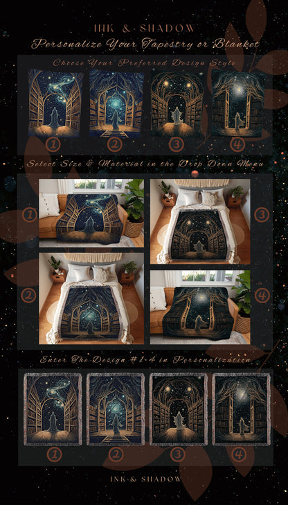 Magic Library Ghost Blanket | Ghost in Library Halloween Aesthetic Goth Art Victorian Ghost Painting Vintage Halloween Blanket Reader Gift |