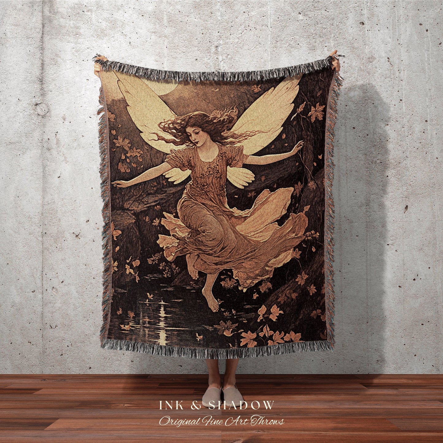 Dreamy Aesthetic Fairy Blanket | Storybook Aesthetic Celestial Wall Art Cottagecore Decor Art Nouveau Tapestry Art Blanket Fairycore Vintage