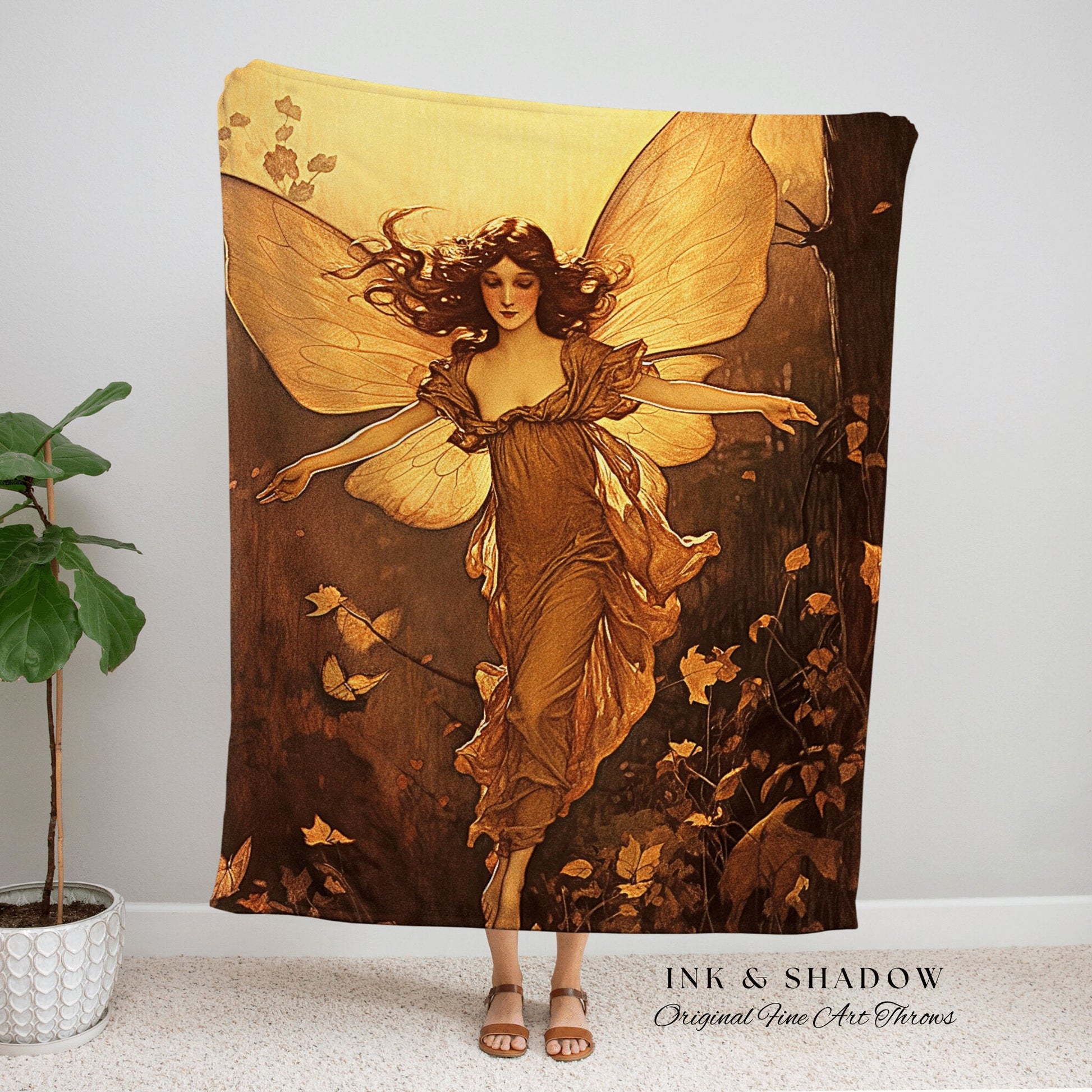 Ethereal Fairy Vintage Blanket | Storybook Aesthetic Celestial Wall Art Cottagecore Decor Storybook Tapestry Art Blanket Fairycore Vintage