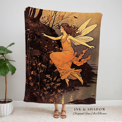 Vintage Fairytale Artwork Blanket | Storybook Aesthetic Celestial Wall Art Cottagecore Decor Storybook Tapestry Blanket Fairycore Vintage |