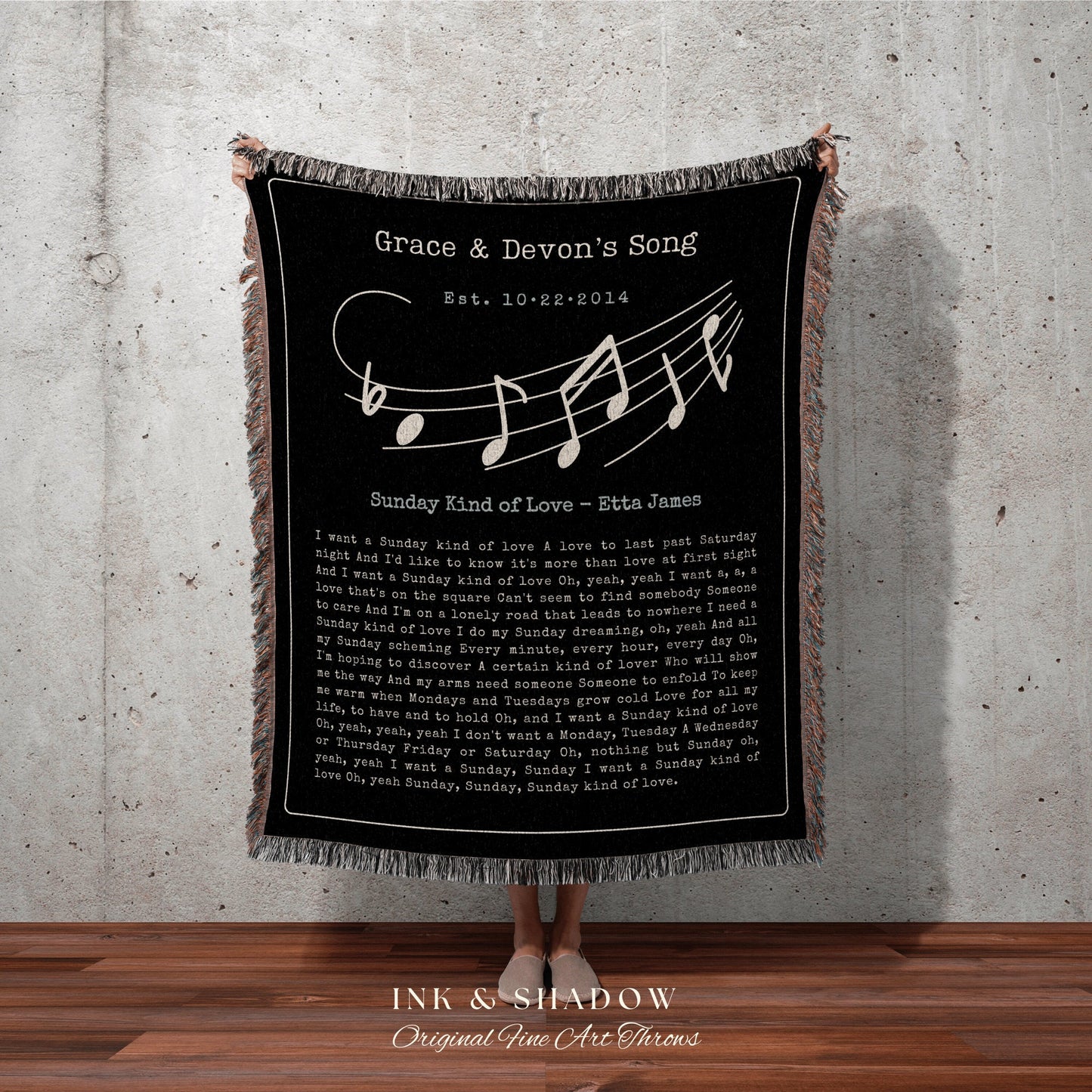 Our Song Tapestry Blanket Personalized | Custom Song Gift Friend Blanket Our Song Tapestry Woven Blanket Our Song First Dance Wedding Gift |