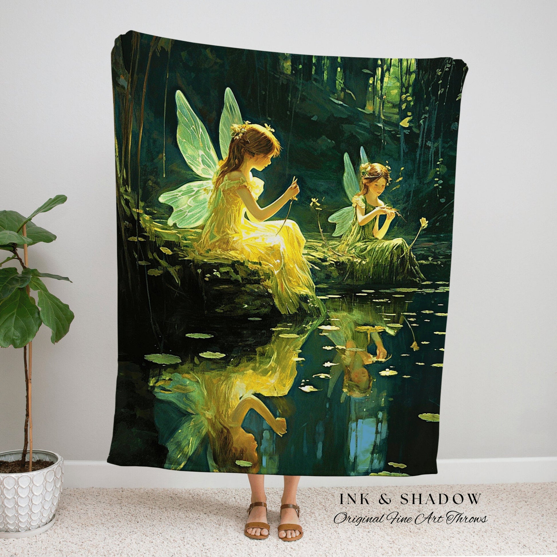 Ethereal Fairy Core Blanket | Fairytale Aesthetic Celestial Wall Art Witchy Cottagecore Decor Art Nouveau Tapestry Blanket Fairycore Decor |