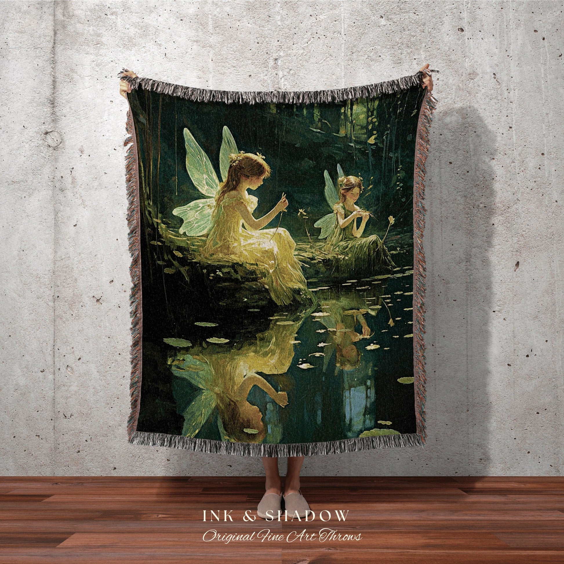 Ethereal Fairy Core Blanket | Fairytale Aesthetic Celestial Wall Art Witchy Cottagecore Decor Art Nouveau Tapestry Blanket Fairycore Decor |