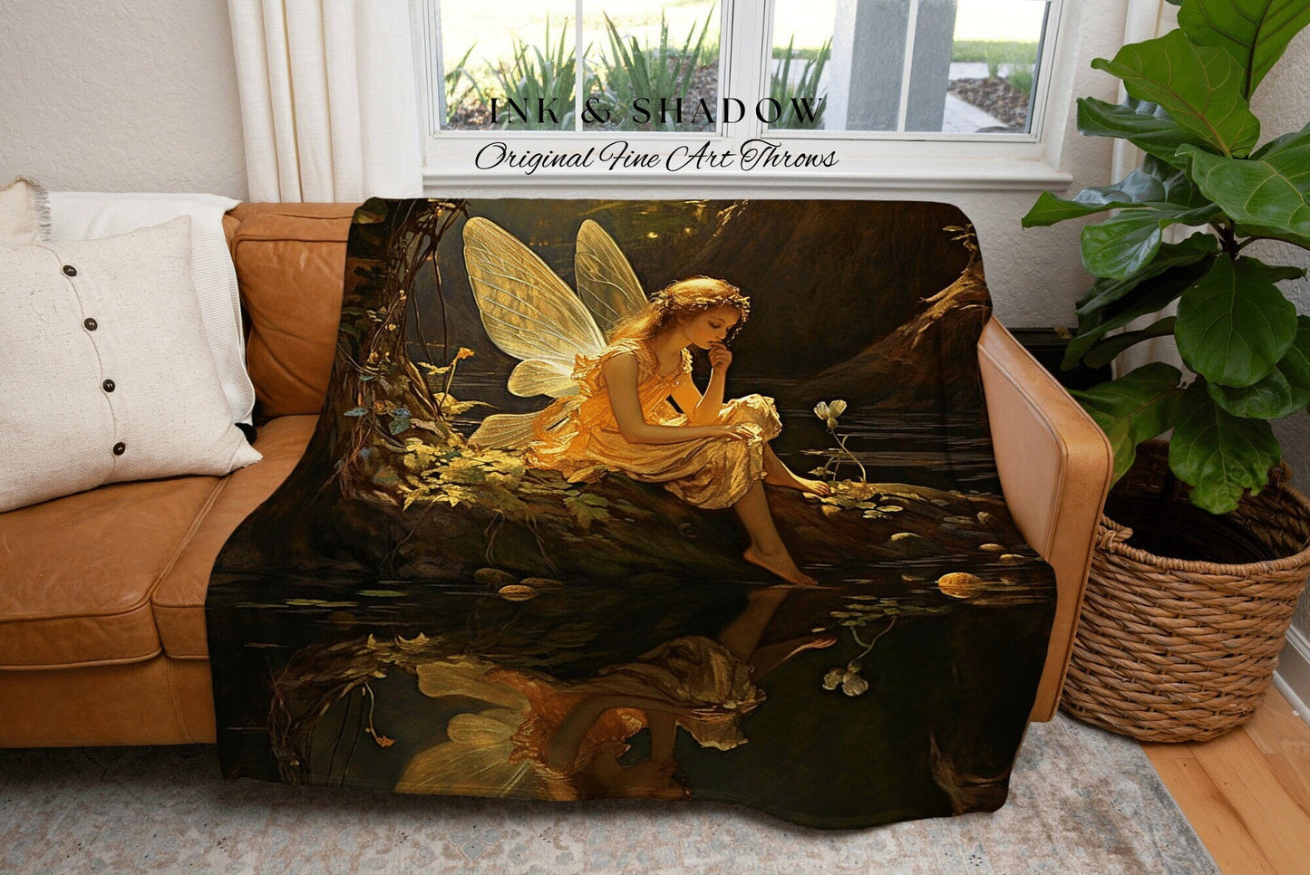 Secret Garden Fairy Tapestry | Fairytale Aesthetic Celestial Wall Art Witchy Cottagecore Decor Art Nouveau Tapestry Blanket Fairycore Decor