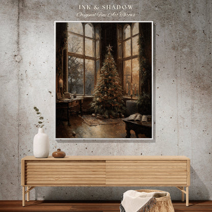 Holiday Woven Blanket | Vintage Christmas Tree Painting Blanket Woven Tapestry Winter Holiday Decor Snowy Landscape Vintage Home Decor Xmas