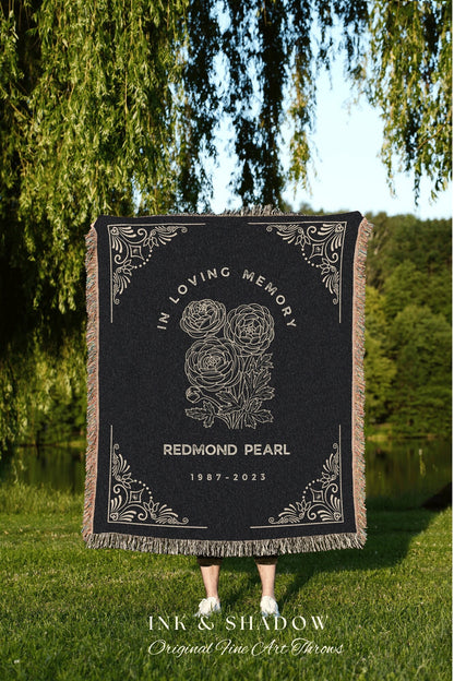 Memory Tapestry Woven Blanket | In Loving Memory Gift Sympathy Blanket Woven Tapestry Personalized Memory Blanket Comforting Keepsake Custom