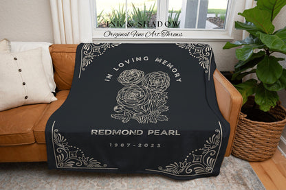 Memory Tapestry Woven Blanket | In Loving Memory Gift Sympathy Blanket Woven Tapestry Personalized Memory Blanket Comforting Keepsake Custom