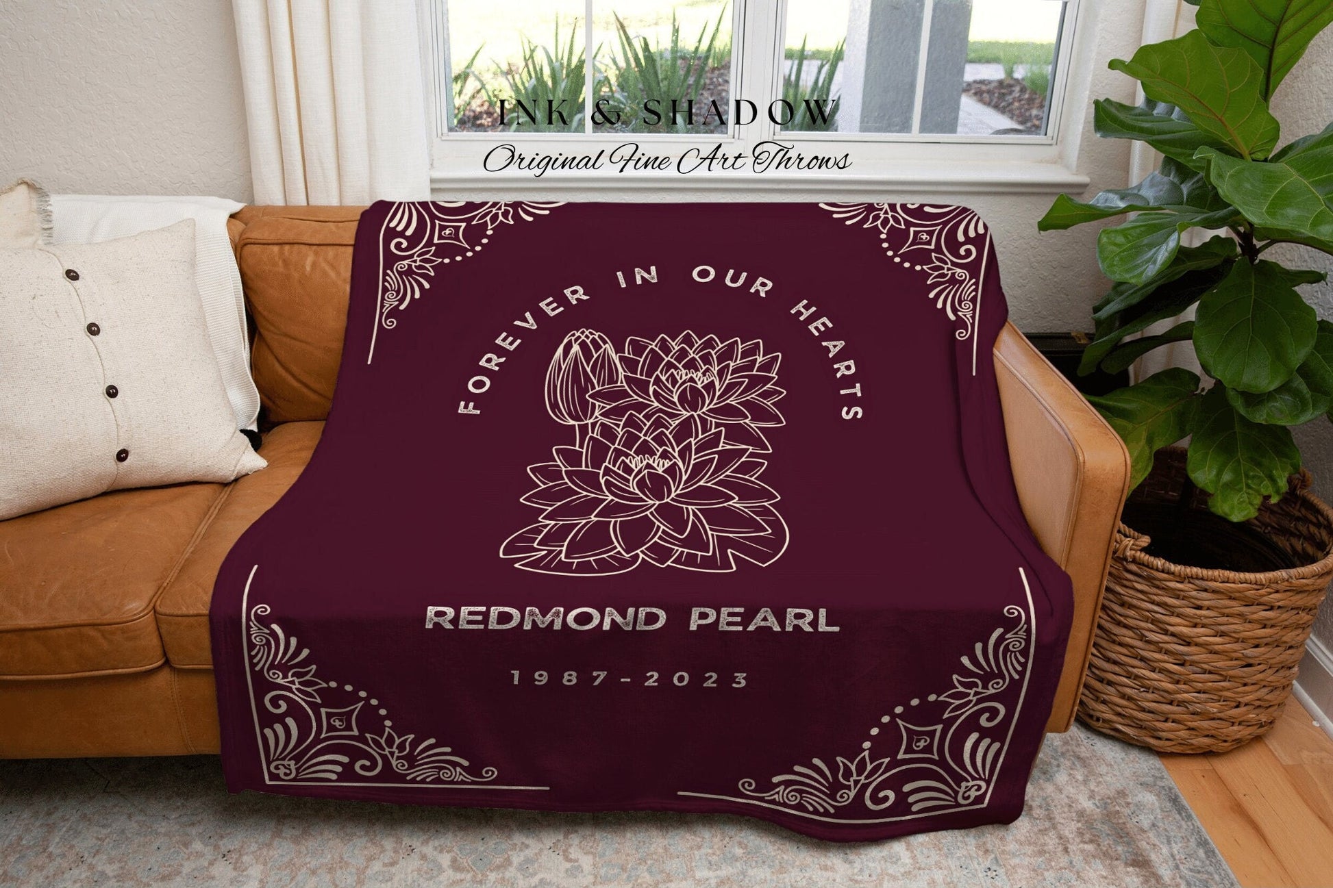 Sympathy Blanket Custom Gift | In Loving Memory Gift Sympathy Funeral Blanket Woven Tapestry Personalized Memory Blanket Comforting Keepsake