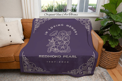 In Loving Memory Custom Gift for Loss | Sympathy Blanket Sentimental Tapestry Woven Blanket Personalized Memory Blanket Comforting Keepsake