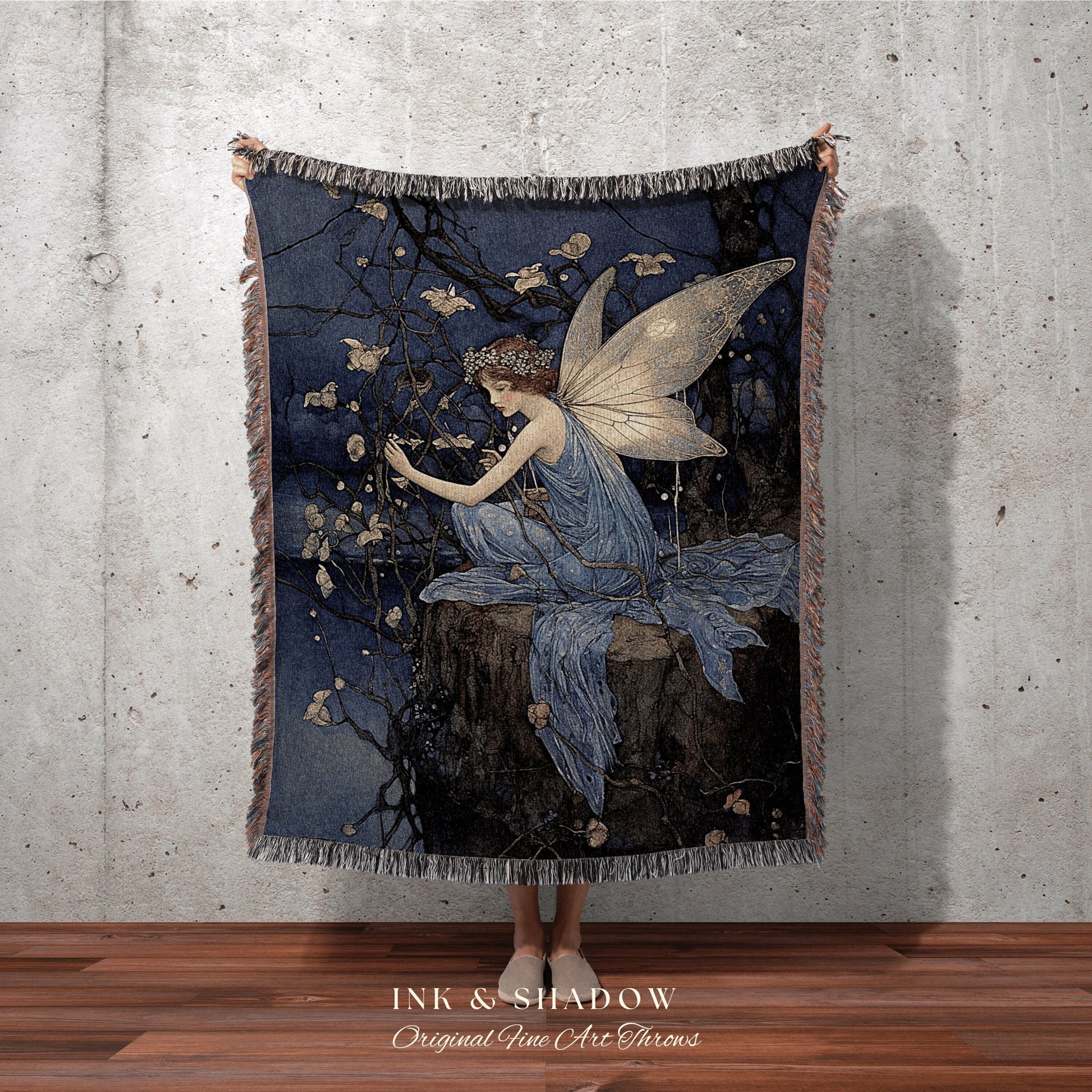 Magical Aesthetic Tapestry | Fairy Aesthetic Celestial Wall Art Cottagecore Decor Art Nouveau Tapestry Woven Blanket Fairycore Decor Vintage