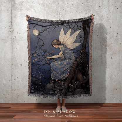 Vintage Fairytale Tapestry | Fairytale Aesthetic Celestial Wall Art Witchy Cottagecore Decor Art Nouveau Tapestry Blanket Fairycore Vintge |