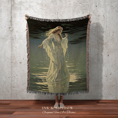 Ethereal Sea Witch Tapestry | Fairy Aesthetic Celestial Art Cottagecore Decor Art Nouveau Tapestry Woven Blanket Fairycore Decor Vintage |