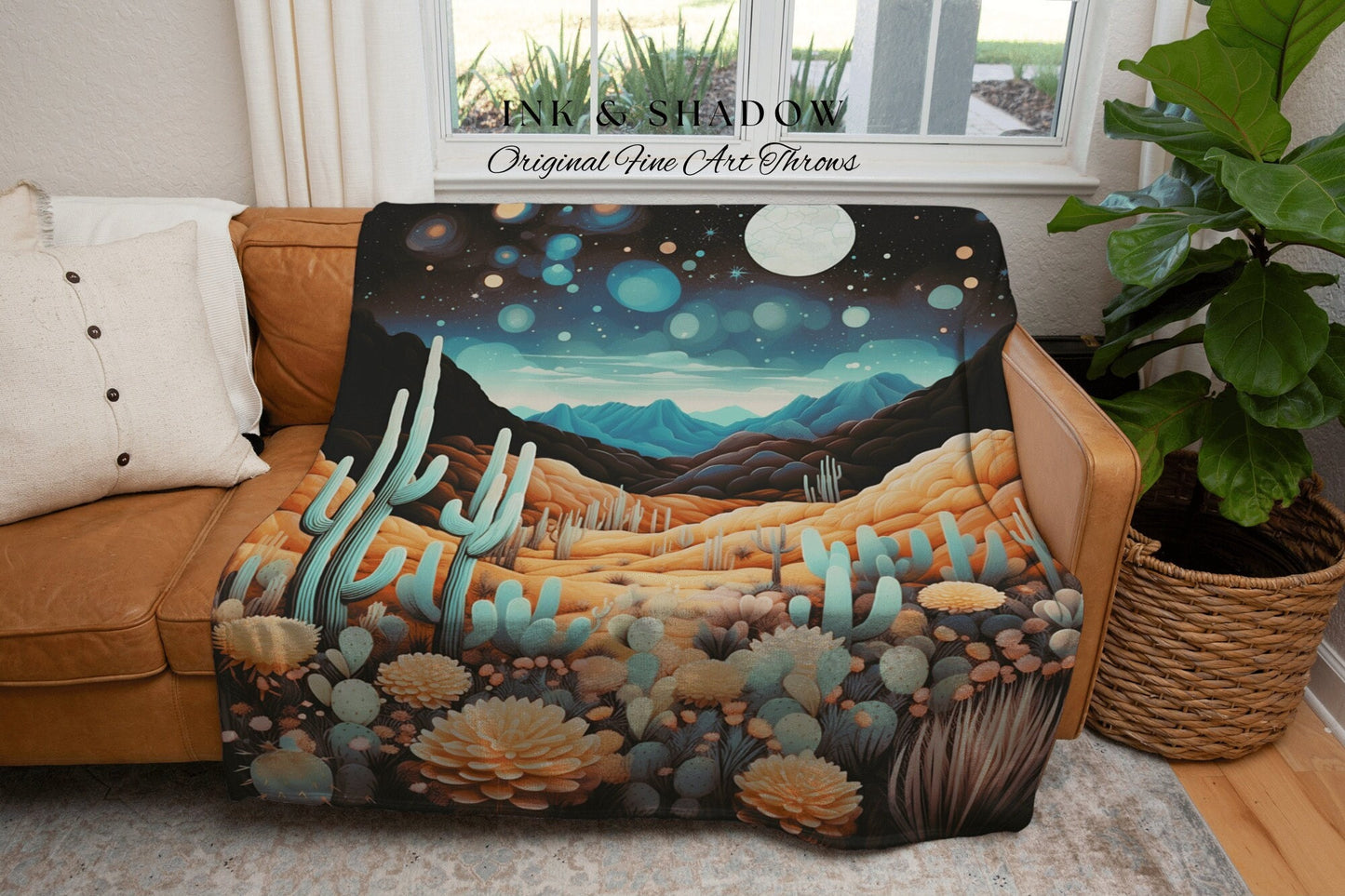 Southwestern Landscape Tapestry | Dark Academia Home Decor Housewarming Gift Tapestry Aesthetic Blanket Whimsigoth Art Blanket Eclectic Art