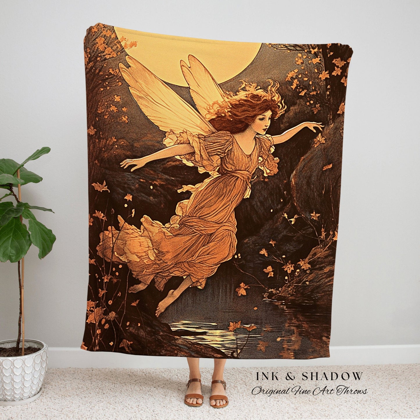 Ethereal Fairy Tapestry | Storybook Aesthetic Celestial Wall Art Cottagecore Decor Art Nouveau Tapestry Art Blanket Fairycore Decor Vintage