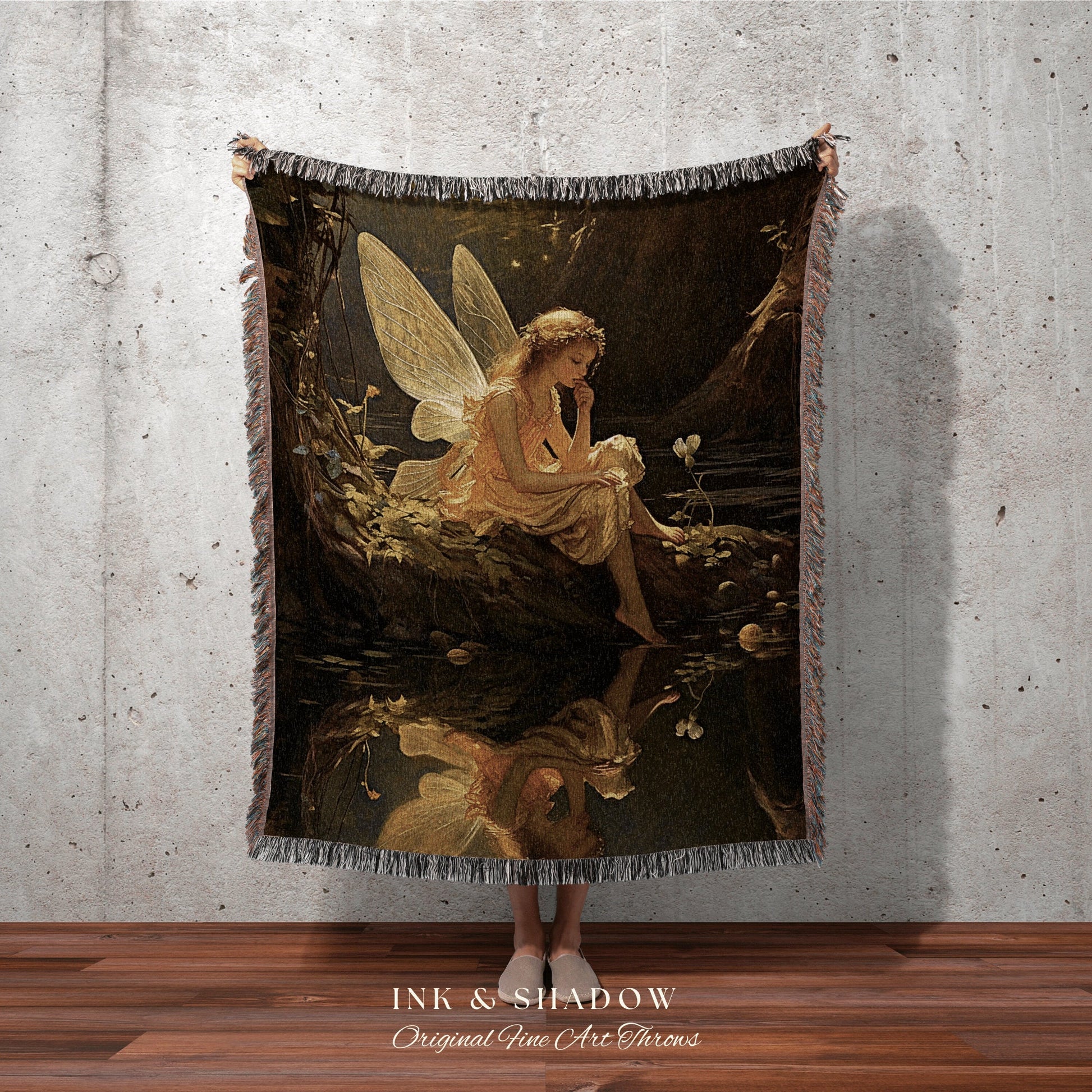 Secret Garden Fairy Tapestry | Fairytale Aesthetic Celestial Wall Art Witchy Cottagecore Decor Art Nouveau Tapestry Blanket Fairycore Decor