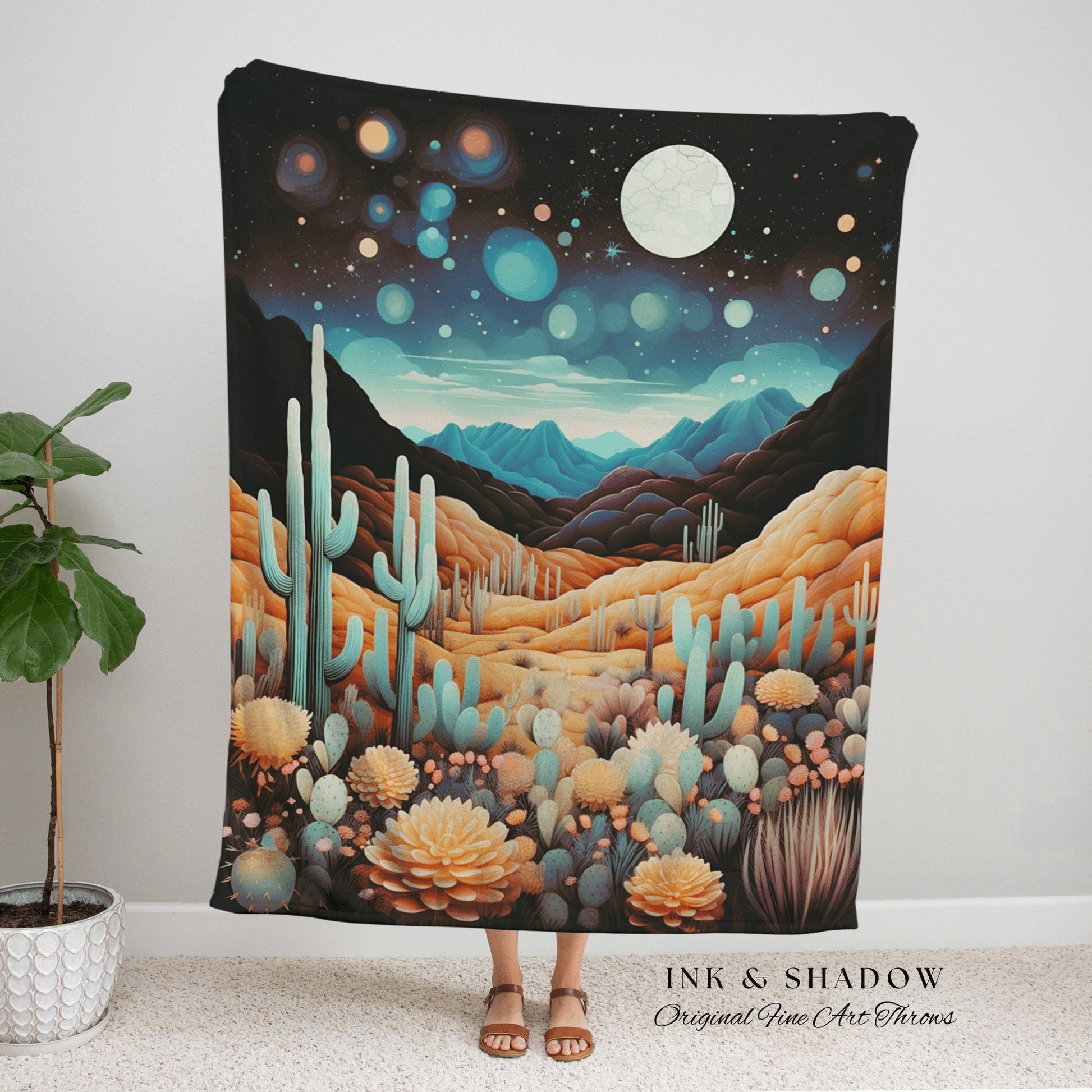 Southwestern Landscape Tapestry | Dark Academia Home Decor Housewarming Gift Tapestry Aesthetic Blanket Whimsigoth Art Blanket Eclectic Art