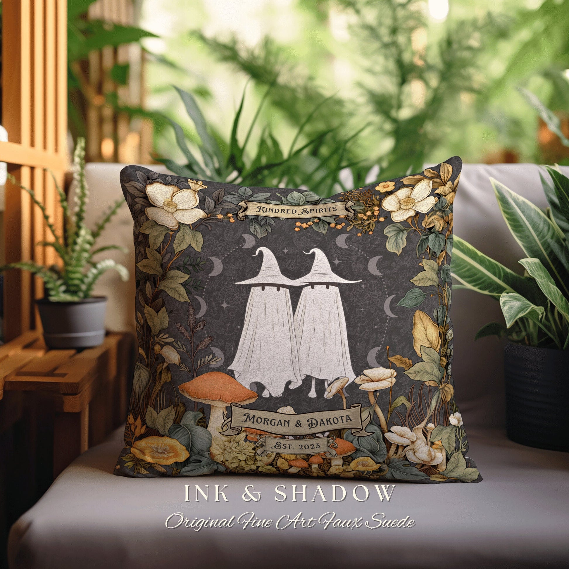 Woodland Decor Throw Pillow Custom | Woodland Decor Custom Anniversary Meaningful Wedding Gifts for Couple Housewarming Unique Couples Gift