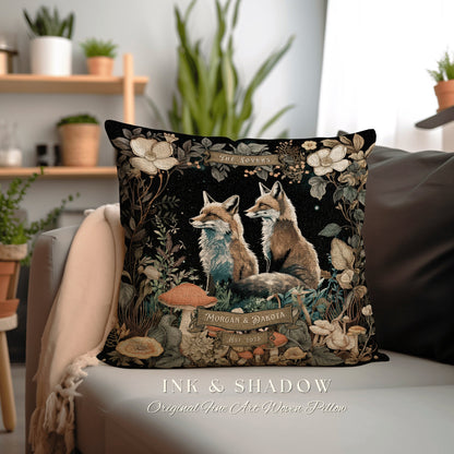 Magic Woodland Decor Personalized | Woodland Decor Custom Dating Anniversary Meaningful Gift Housewarming Pillow Cottagecore Fox Couple Gift