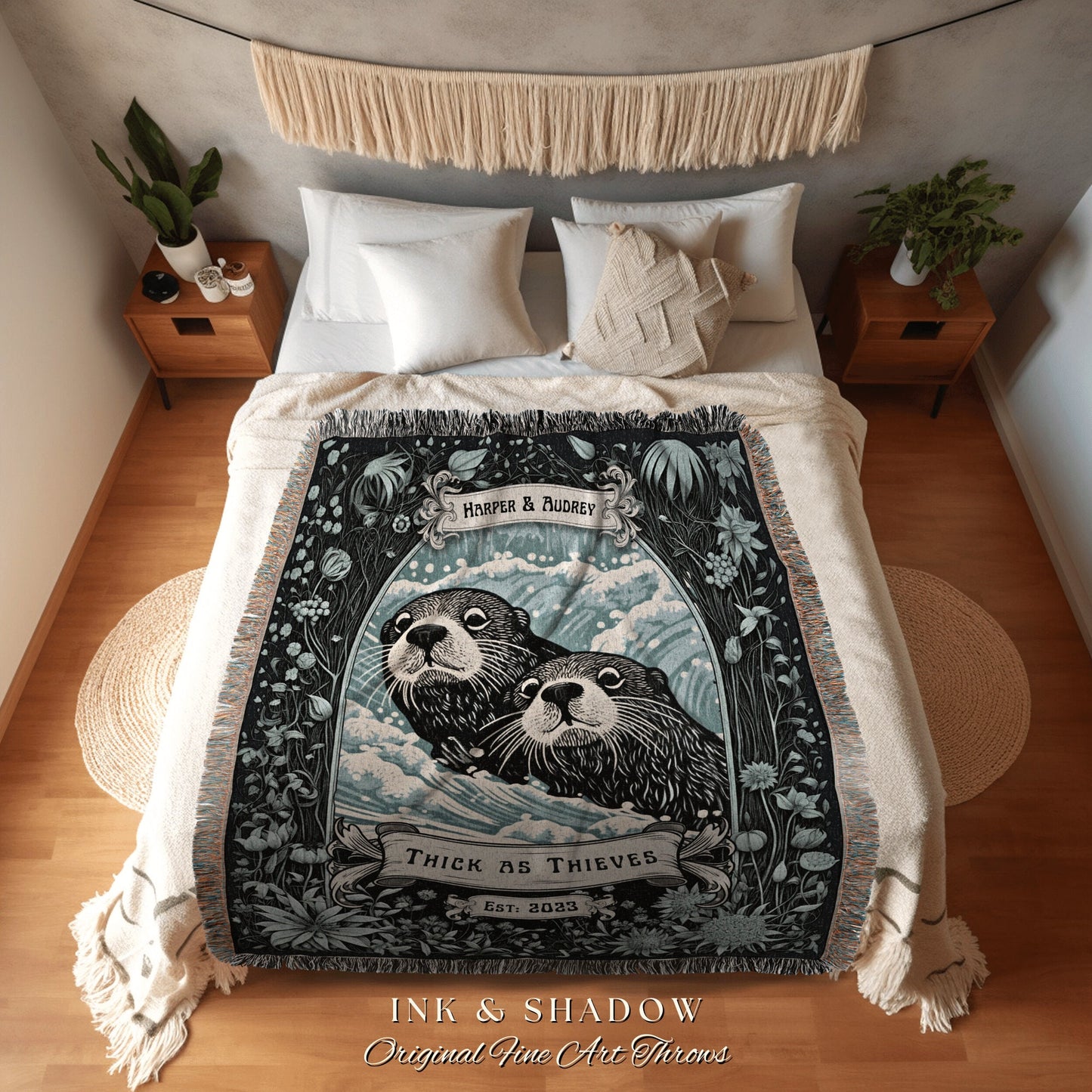 You're my Otter Half Couples Blanket Personalized Anniversary Gift Significant Otter Woven Blanket 2nd Anniversary Gift Cute Couples Gift