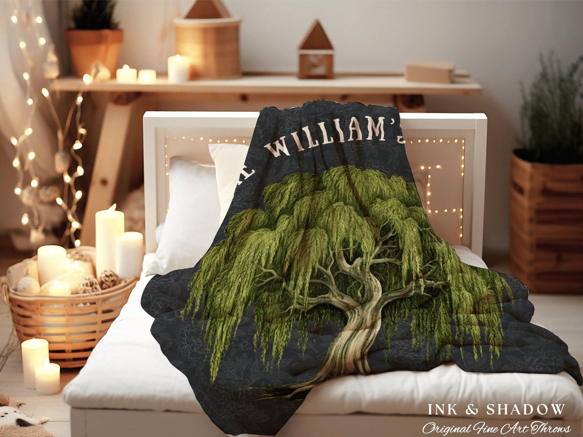 Willow Tree Custom Family Blanket | Customized Family Tree Blanket Custom Family Gift Sentimental Gift for Mom Personalized Family Name Gift