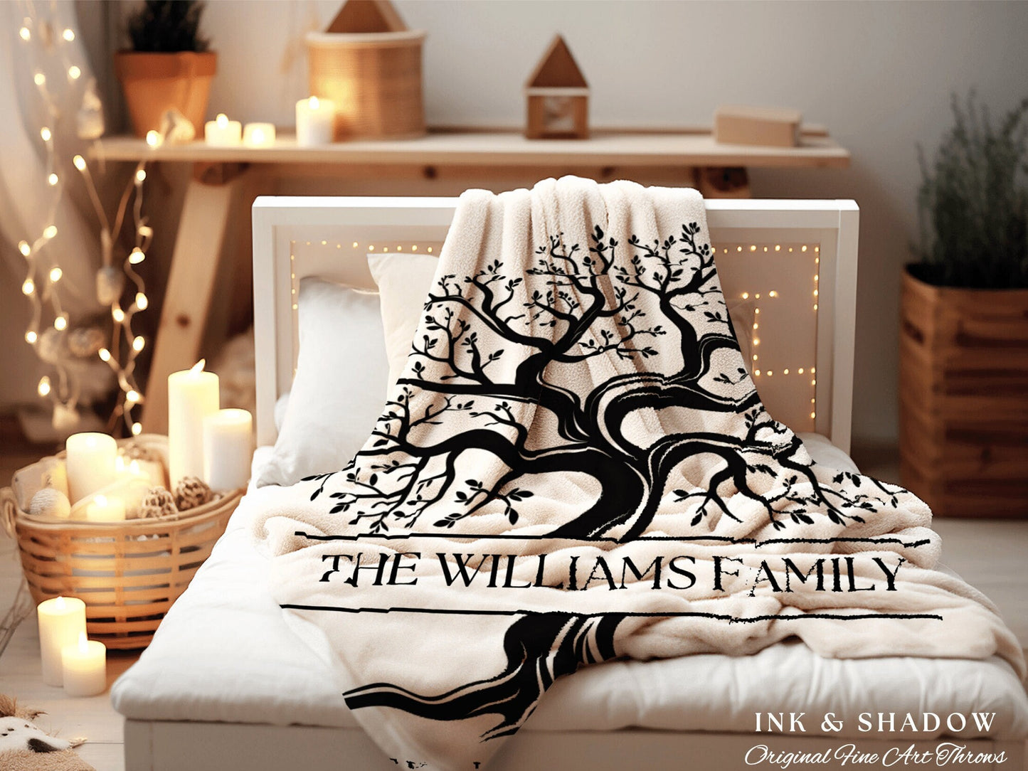 Family Name Blanket Personalized | Custom Name Blanket Family Tree Gift Unique Gift for Mom Personalized Family Name Gift Last Name Decor |