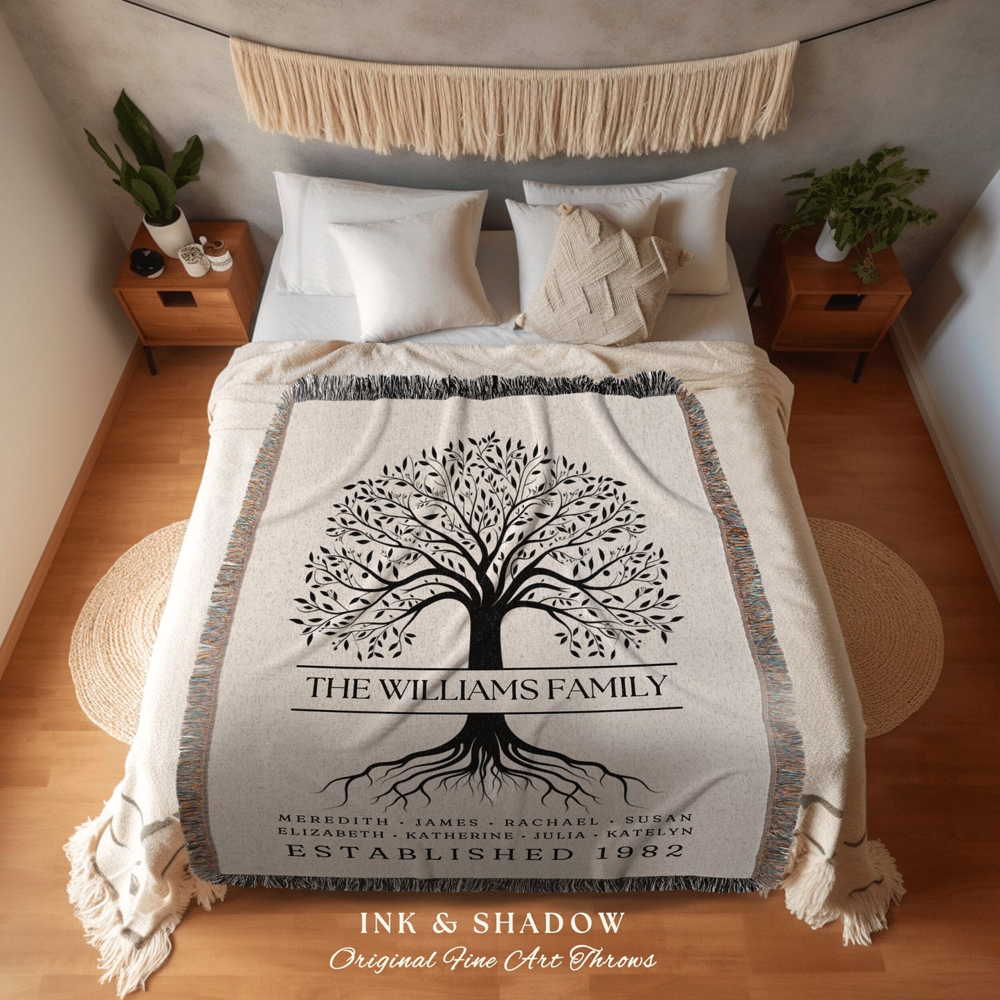 Our Family Tree Blanket Custom | Last Name Blanket Family Tree Gift Unique Gift for Mom Personalized Family Name Gift Last Name Decor Custom