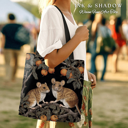 Woodland Cottagecore Everyday Bag | William Morris Inspired Rat Tote Bag Crowcore Satchel Maximalist Tapestry Tote Woven Victorian Fairycore