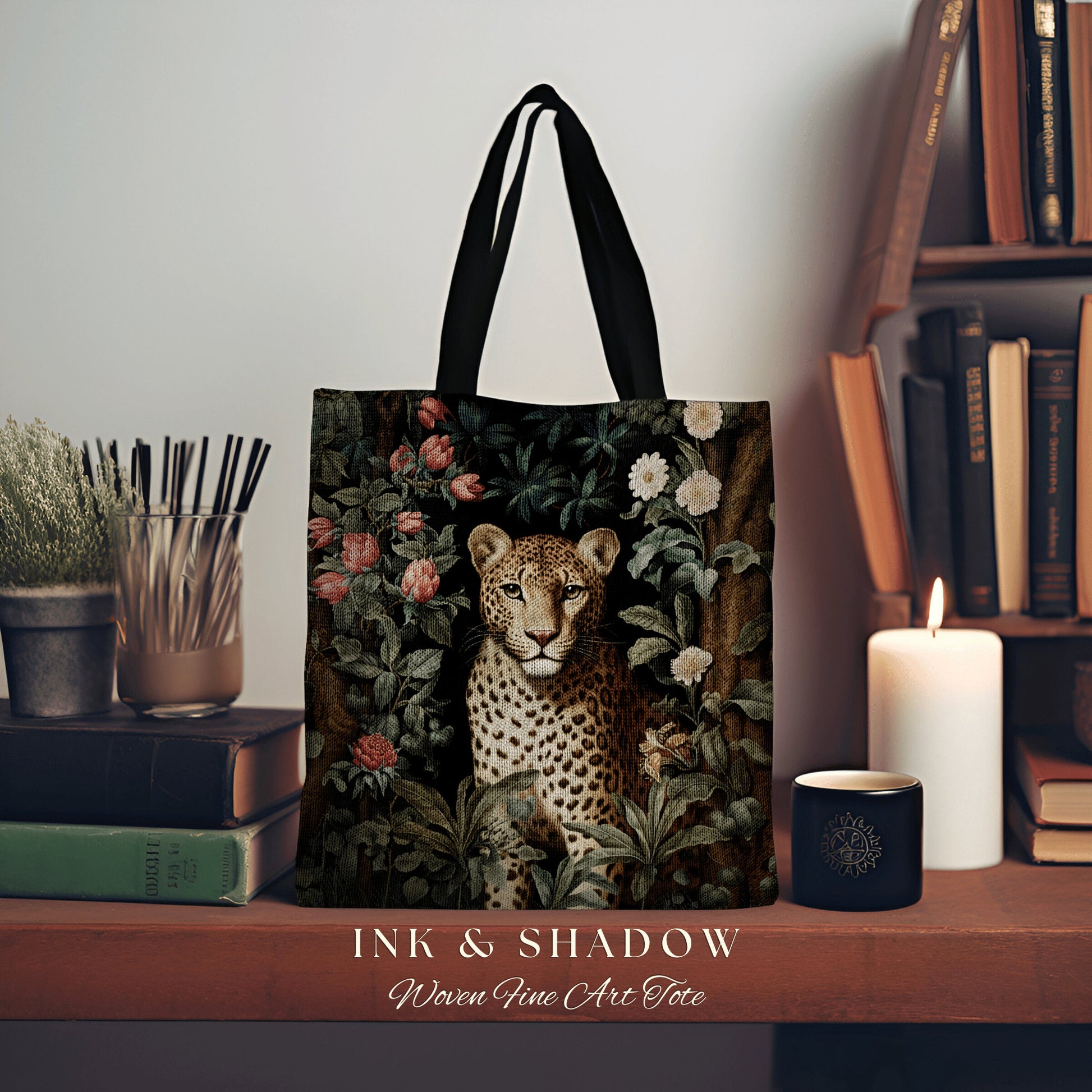 Mystic Jungle Aesthetic Tote Bag | William Morris Inspired Tote Bag Aesthetic Mystical Tapestry Tote Woven Victorian Fairycore Folklore Tote