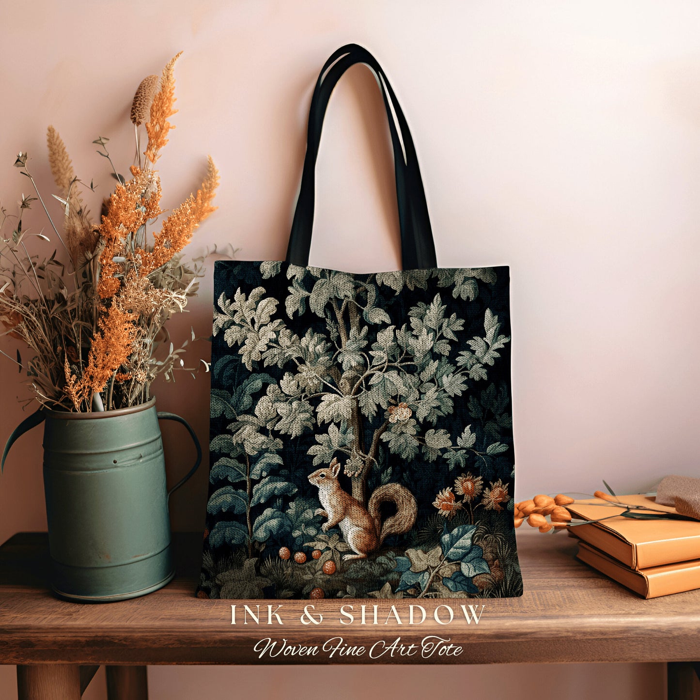 Forestcore Tote Bag Witchy | Woodland Bag William Morris Inspired Tote Bag Aesthetic Mystical Tapestry Bag Woven Victorian Gothic Tote Bag |