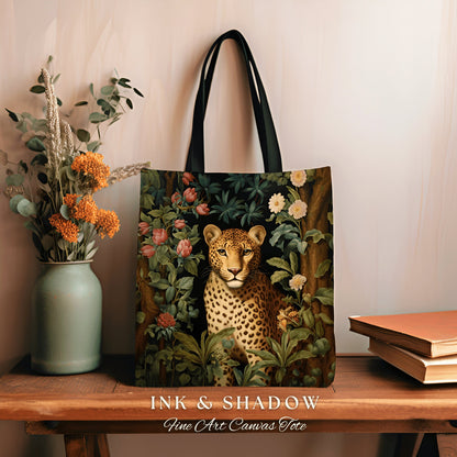 Mystic Jungle Aesthetic Tote Bag | William Morris Inspired Tote Bag Aesthetic Mystical Tapestry Tote Woven Victorian Fairycore Folklore Tote