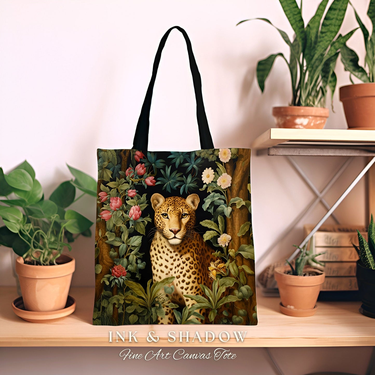 Mystic Jungle Aesthetic Tote Bag | William Morris Inspired Tote Bag Aesthetic Mystical Tapestry Tote Woven Victorian Fairycore Folklore Tote