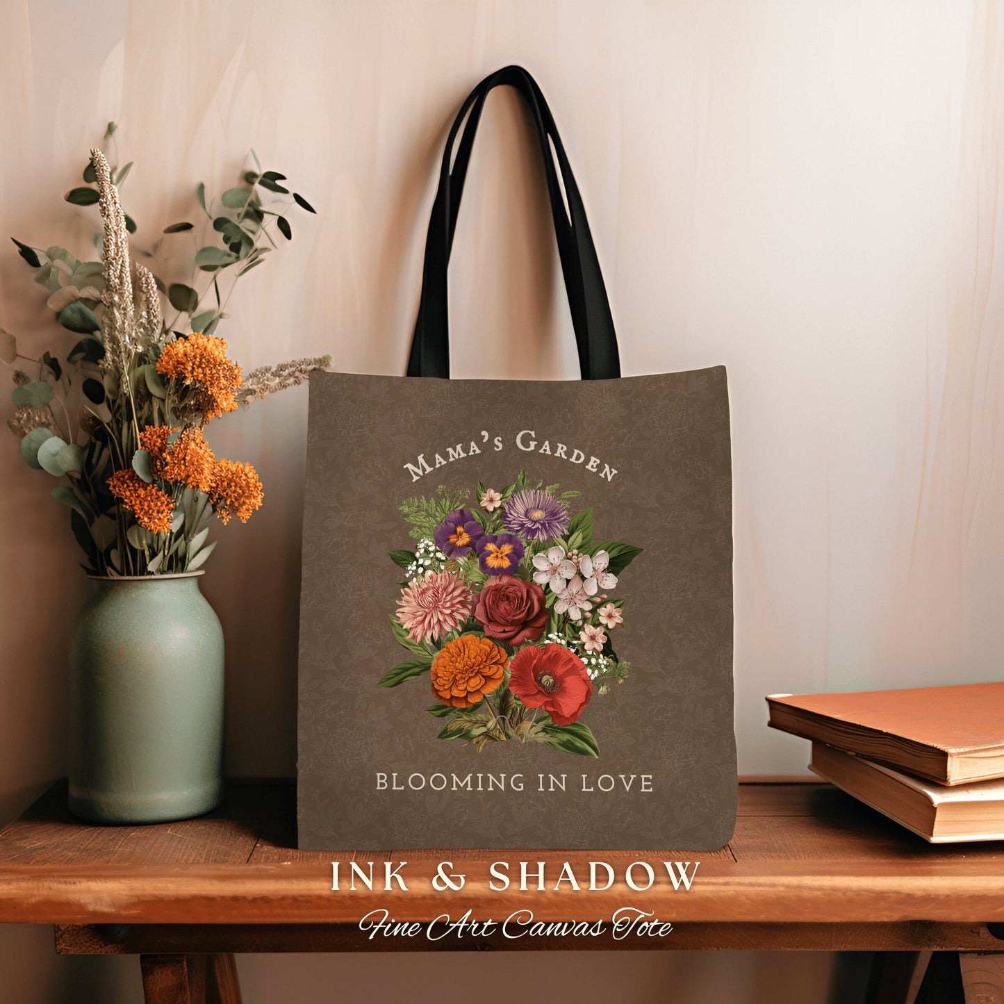 Nana's Garden Birth Flower Tote | Custom Birth Month Flower Grandma's Garden Tote Personalized Birth Flower Gift for Grandma Custom Tote Bag