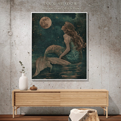 Mythical Sea Witch Tapestry | Mermaidcore Bedroom Celestial Sea Witch Tapestry Sirencore Decor Art Nouveau Fairy Grunge Moody Aesthetic Art