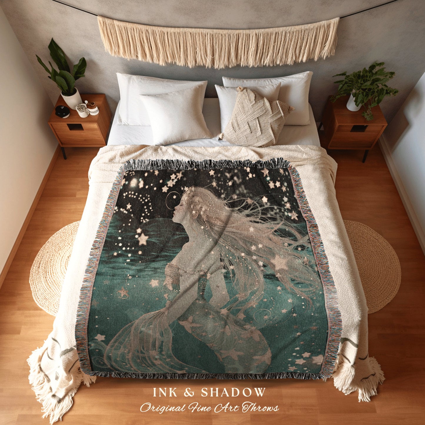 Pastel Ethereal Throw Blanket | Dark Academia Bedroom Celestial Throw Ethereal Mermaidcore Royalcare Tapestry Sirencore Decor Celestial |