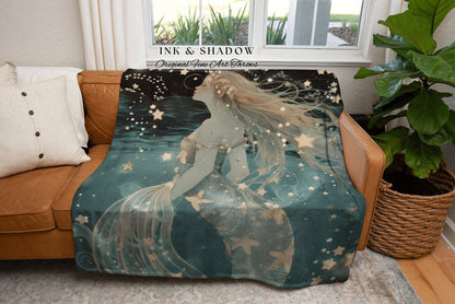 Pastel Ethereal Throw Blanket | Dark Academia Bedroom Celestial Throw Ethereal Mermaidcore Royalcare Tapestry Sirencore Decor Celestial |