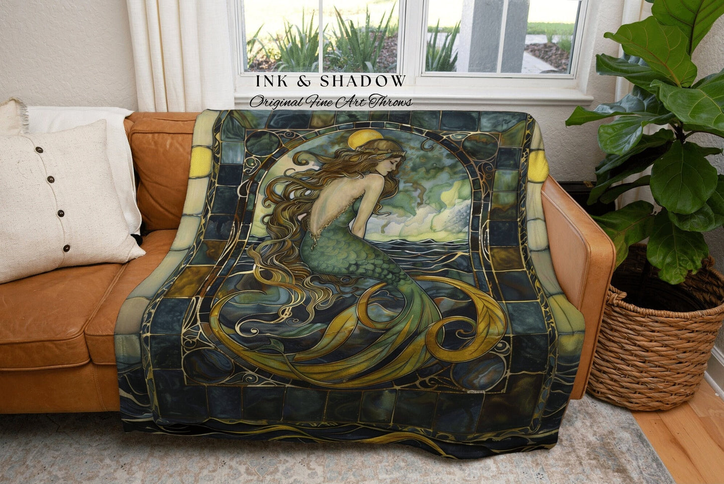 Rustic Siren Mermaid Tapestry | Cottagecore Bedroom Celestial Throw Ethereal Tapestry Sirencore Decor Witchy Wall Art Fairy Grunge Mermaid |