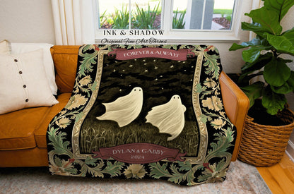 You're my Boo Couples Blanket Woven | Kindred Spirits Personalized Gothic Lover Blanket Woven Ghost Gift for Boyfriend Crowcore Home Decor