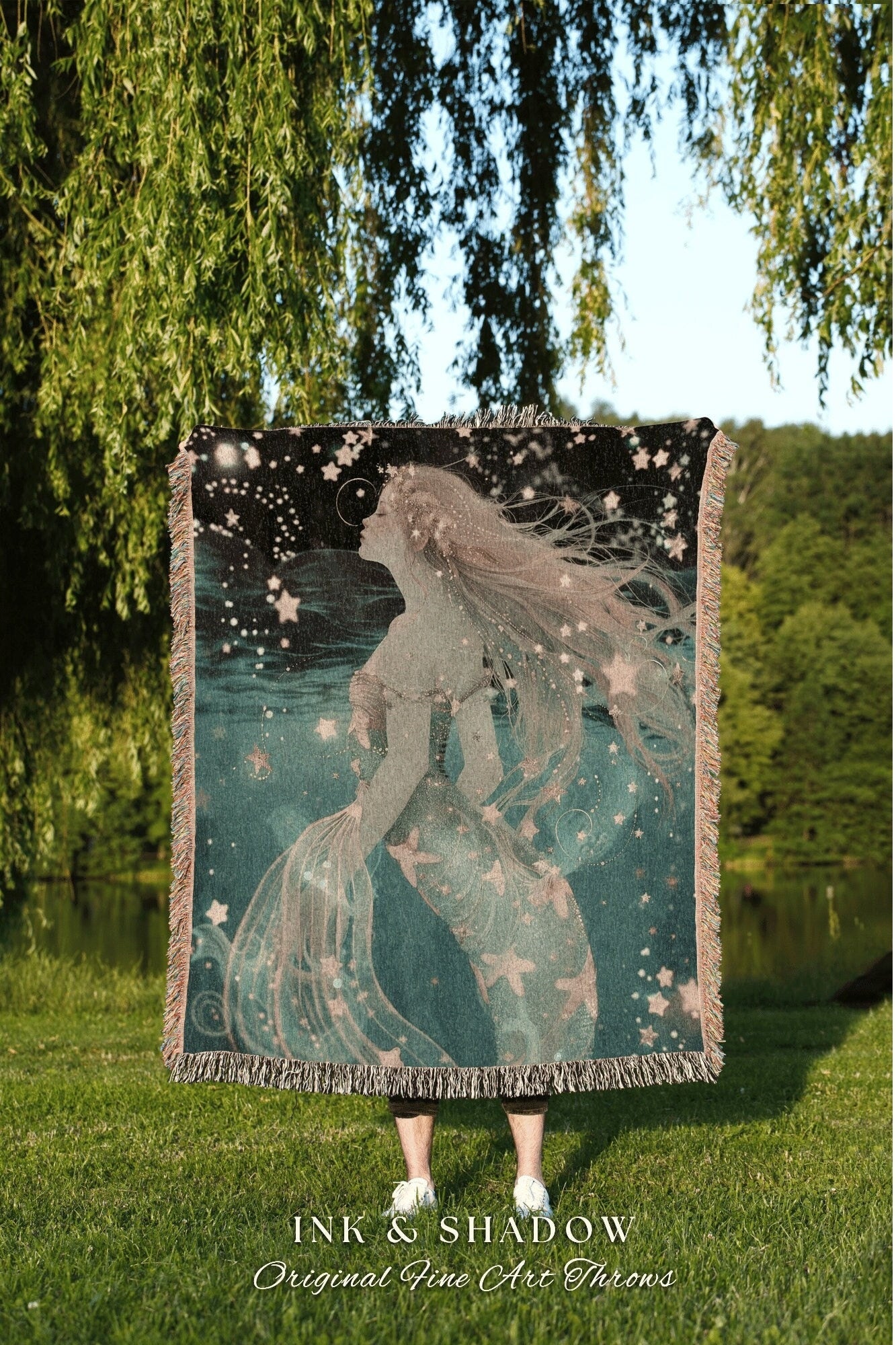 Pastel Ethereal Throw Blanket | Dark Academia Bedroom Celestial Throw Ethereal Mermaidcore Royalcare Tapestry Sirencore Decor Celestial |